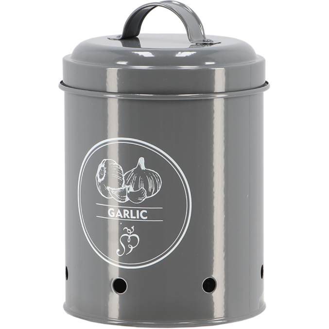 Метална кутия  за съхранение на чесън, антрацит