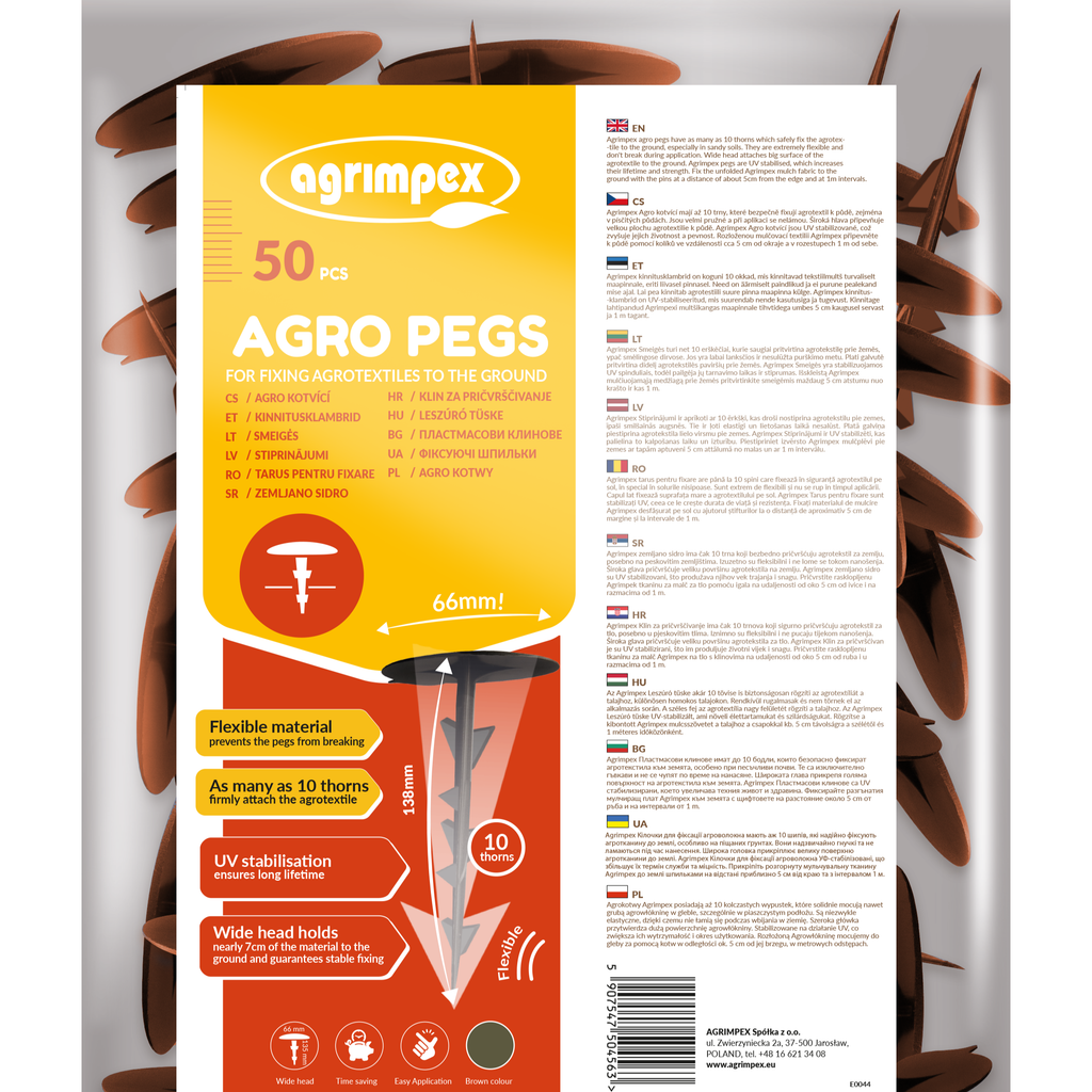 Фиксиращи пластмасови пирони,  Agro pegs