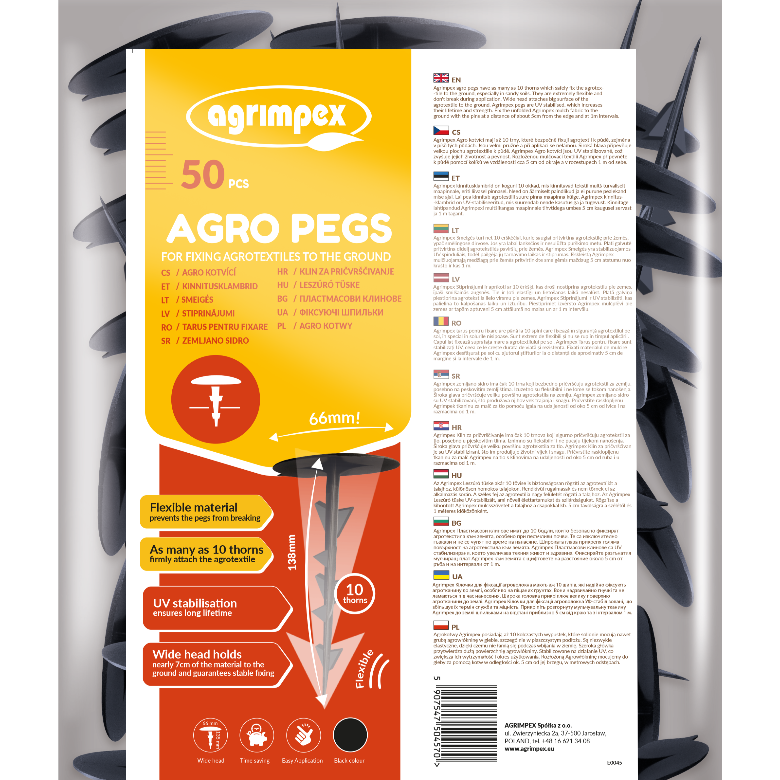 Фиксиращи пластмасови пирони,  Agro pegs